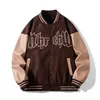 Männer Jacken Winter Hohe Qualität Casual Wildleder Nähte Jacke Männer Stehen Kragen Retro Leder Hülse Baseball Uniform Herbst 230911