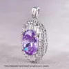 Collana bling con pietre preziose viola Ciondolo di design da uomo Pendenti ghiacciati Collane Gemme Pendenti Catena maschile Collana donna Gioielli Nuovi gioielli Gioielli preziosi