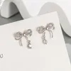 Conjunto de collar y pendientes S925 SilverButterfly Dream, colgante de nudo de lazo inteligente para mujer, joyería de moda, regalos de fiesta
