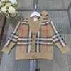 baby Spring clothes V-neck kids cardigan Classic striped jacquard child sweater Size 100-160 CM Knitted overcoat for girl boy Sep05