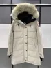 Designer canadense ganso versão de comprimento médio puffer jaqueta feminina para baixo parkas inverno grosso casacos quentes das mulheres à prova de vento streetwear 16