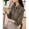 Damesblouses Gestreept professioneel chiffon overhemd in westerse stijl Herfst High-end gevoel Basis