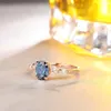 Anéis de cluster na moda alexandrite rosa cor de ouro para mulher tendência de noivado de casamento natural luxo jóias originais
