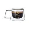 コーヒーポット200ml透明な二重断熱ガラスカップ家庭用マグ