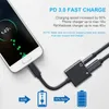 2 In 1 Usb Type C To 3.5mm Headphone Audio PD Charging Converter Cable Mobile Phones Audio Aux Adapter