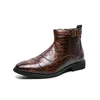 Botas masculinas de couro com cadarço, bico fino, salto baixo, plataforma casual, botas masculinas e sapatos de casamento para meninos, botas de festa