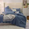 Beddengoedsets Prinses Meisjes Kleine Bal Strik Dekbedovertrek Eenvoudig Effen Kleur Quilt Laken Bruiloft Set 4-delig Huishoudtextiel