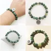 Beaded Sn1093 New Moss Agate Bracelet Lotus Charm Grounding Jewelry Natural Crystal Healing Gemstone Meditation Drop Delivery Dhgarden Dhjkm