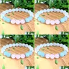 Из бисера Mg1203 Новый дизайн Женский браслет с кристаллами энергии Garde Moonstone Rose Aquamarine Mala Beads Yoga Jewelry Drop Delivery Dhgarden Dh5D4