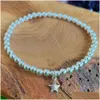 Perlé Mg1603 Strand Nouveau Design 4 mm Véritable 925 Sterling Silver Stack Bracelet Moon Star Charm Stimates Flux D'énergie Bijoux D Dhgarden Dhdsv