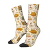 Chaussettes pour hommes, livres fleuris et bas Harajuku Super doux, accessoires toute saison, cadeau d'anniversaire pour hommes et femmes