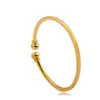 Bangle Simple Style Cuff Yellow Gold Filled Womens Smooth Armband