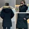 DH DH 02WINTER CANADA KVINNER PARKA Tjock varm päls borttagbar huva Down Jacket Women's Slim Coat High Quality Doudoune214p