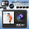 Toy Cameras Action Camera 4K60FPS FullView Ultrahd Touch Screen Waterproof Sport Drive Recorder Sport Hjälm 231008