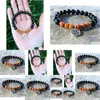 Frisado Sn1081 Grau Preto Ágata Rudraksha Pulseira de Alta Qualidade Onyx Rústico Yoga Mala Beads Jóias Atacado Drop Delivery B Dhgarden Dhnb7