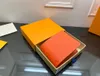 高級デザイナーの女性紫色の財布ユニセックスエンボスレター複数の財布オレンジカードホルダーブランドメンズマルチカードロングウォレットスーツクリップジッパーポケット財布