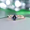 Cluster Rings Befound Lab Grown Alexandrite Ring Women Real 14K Rose Gold Gemstone Round Cut 6.50mm For Engagement