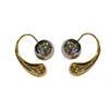 Boucles d'oreilles créoles en cuivre pour filles, bijoux de mode, accessoires de Style coréen, goutte d'eau, boule ronde en métal