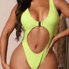 Maillots de bain pour femmes Push Up One Piece Maillot de bain Femmes 2023 Découpé Femelle Taille Haute Beachwear Solide Monokini