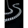 Super September Sterling Silver 925 White Gold Men Hip Hop Jewelry Bling Baguette Moissanite Ice Out Diamond Miami Cuban Link Chain Necklace