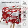 Table Cloth Sweet Candy Cane Red And White Round Tablecloth 60 Inch Washable Cover Christmas Ornaments Home Dining Party Decoration