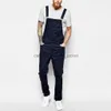 Jeans da uomo Pantaloni da jogging Hip Hop Harem Jeans da uomo Lavaggio tuta intera Streetwear Pantaloni con bretelle tascabili Pantaloni Pantalones Hombre # 50L230911