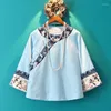 Ubranie etniczne chińska sukienka qipao niebieskie hanfu sukienki cheongsam styl retro haft haft tang kostium damski oriental