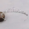 Fashion Zircon Bridal Tiara Headpiece Silver Color Crystal Wedding Couronne Accessoires de cheveux Femme Femme Righestone Couronnes