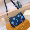 7A Designertassen Schoudertas Bakken Echt leer Luxe Oude bloem Diane Baguette Handtas Grote capaciteit Canvas band Reliëfletters Kleurrijk Nieuw Bloemen M46386