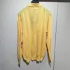 Herenpolo's Lente kiton gele katoenen shirts met lange mouwen