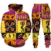 Survêtements pour hommes Africain Dashiki Tribal Imprimer Hommes Femmes Casual Pull à capuche / Pantalon / Costume Style ethnique À manches longues Couple Vêtements Ensemble