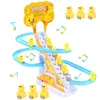 Intelligens leksaker roligt elektriskt anka spår race slide tecknad söt piglet dinosauri klättra trappor baby pussel leksaker födelsedagspresent 230911