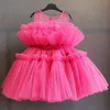 Baby Girls Tiuls Sukienka księżniczka Flower Elegancki 1. chrzt urodzinowy suknia Ball Ball Suknia
