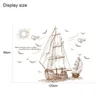 Wall Stickers Cartoon Pirate Ship Sailing For Kids Rooms Boys Removable PVC Decal DIY Art Home Decor DRSA889