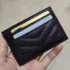 2023 Fashion Card Holders Caviar Woman Mini Wallet Designer Pure Color äkta läder Pebble Texture Luxury Svart plånbok med låda