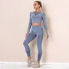 Dwuczęściowe spodnie damskie Zestaw odzieży Nessaj Sport Suit Women Training Outfit Fitness Zużycie siłowni z wysokiej talii 2pcs f