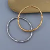 Pulseira hipoalergênica feminina joias de aço inoxidável 18K bambu banhado a ouro