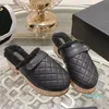 Frauen Schlafzimmer Home Wolle Slides Hausschuhe Klassische Luxus Pelz Flauschige Pelz Warme Buchstaben Sandalen Herbst Winter Damen Slides High-Heeled Slipper Größen 35-