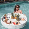 Mobili da campo Bali B Piscina Vassoio galleggiante Colazione Tè pomeridiano Piatto da pranzo El Cestino in rattan339x