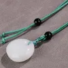 Natural branco jade colar bloqueio única pedra pingente colar pingente masculino corrente com pingente designer jóias homem ornamentado jóias