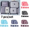 Bag arrangör 67 PCS Travel Storage Bag Set Large Capacity Suitcase Storage Organizer Portable Bagage Clothing Cases Shoe Pouch 230909