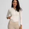 Autunno e inverno nuova giacca con cerniera da donna ad asciugatura rapida set modellante per yoga a maniche lunghe allenamento corsa cappotto fitness