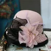 Bérets élégant dame fleur chapeau de soleil femmes mariage thé fête voyage casquette été vêtements accessoire Vintage chaud