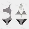 Conjunto de Bikini para mujer, traje de baño a la moda para mujer, traje de baño con diseño de hebilla de Metal Sexy, conjunto informal para playa Wear252E