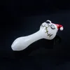 Latest Colorful Christmas Skeleton Thick Glass Hand Pipes Portable Filter Herb Tobacco Spoon Bowl Smoking Bong Holder Halloween Cigarette Holder Tube DHL