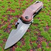 Wooden Handle Multi-functional Folding Knife Portable Mini Pocket Knife Outdoor Travel Bottle Opener Lock Key Buckle Fruit Knife