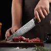 Ультра острый дамаск кухонный нож VG10 Японский стальной шеф -повар Santoku.