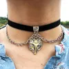 Choker Bohemia Velvet Gothic Pendant Necklace For Women Retro Skull Double Layer Necklaces Bat Chain On The Jewelry VGN063