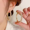 Kolczyki obręcze Kobieta duże symulowane kryształowe akcesoria estetyczne Koreańskie modne klamry luksusowe projektant biżuterii