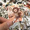 Adesivo de carro 10/50 peças, adesivos de anime attack on titan, decalque para laptop, capa de telefone, guitarra, carro, bicicleta, crianças, legal, misto, graffiti, vinil sti214w